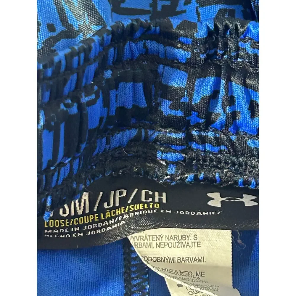 Under Armour boys' size Small Trileido Boost print Royal blue & black geometric